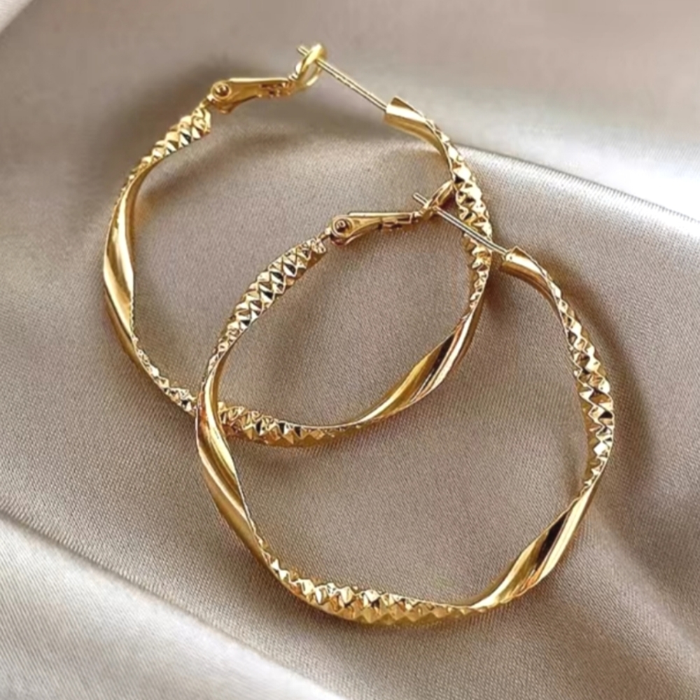 Gold Plated Hoop Earrings - Picture 1 of 4